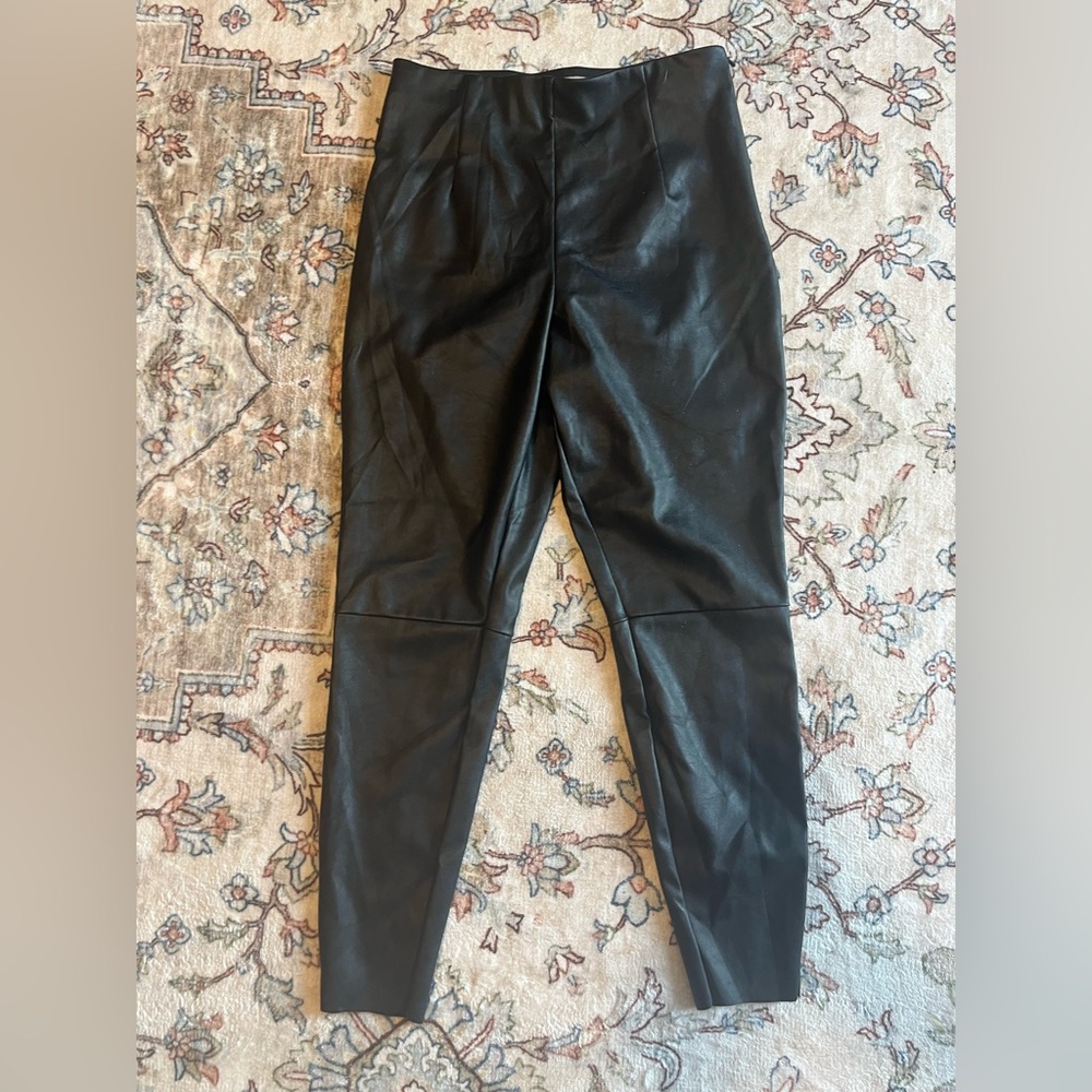 ASOS Black Leather Look Trousers size 8